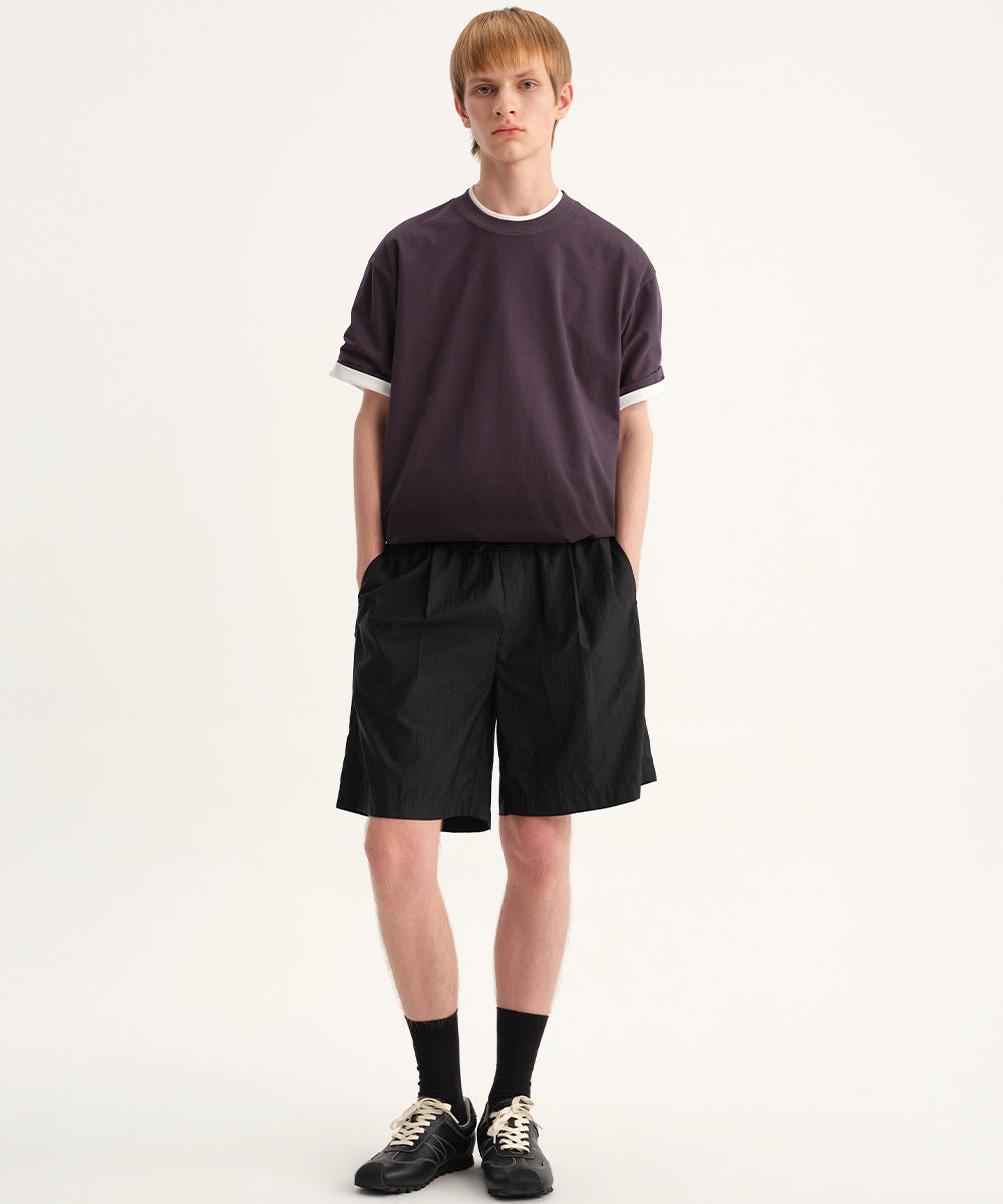 Shadow Stripe Woven Wide Shorts