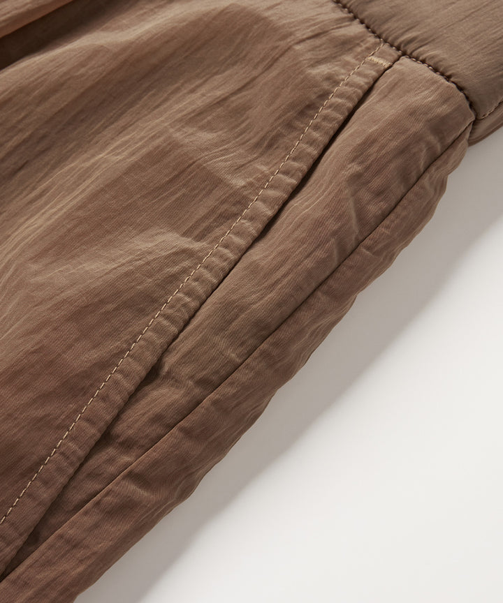 Sheer Crinkle-Finish Woven Wide Shorts