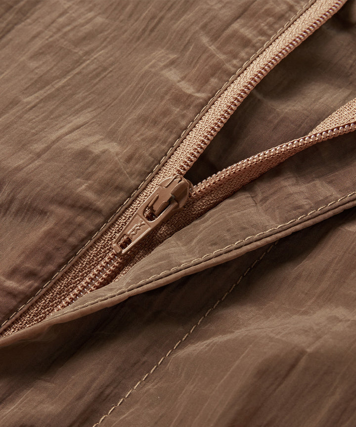 Sheer Crinkle-Finish Woven Wide Shorts