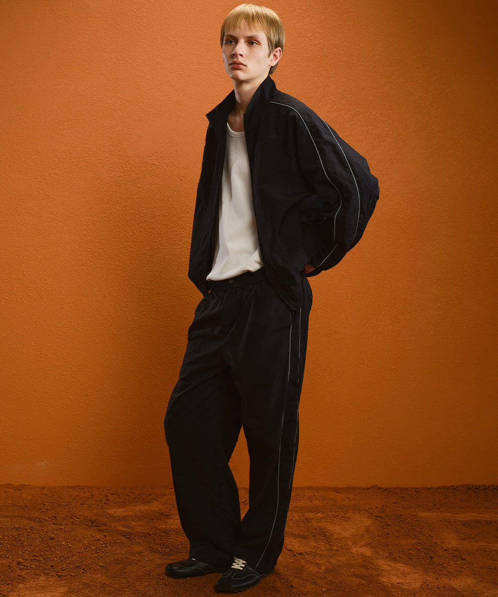 Dry-Touch Diamond-Stitched Wide Pants