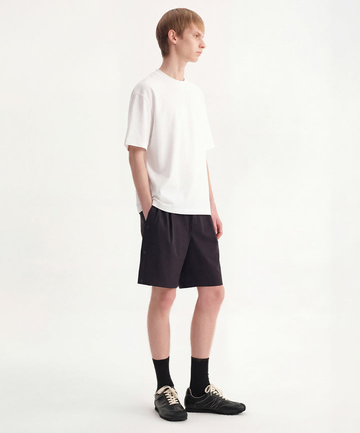 Side-Button Wide Short Pants