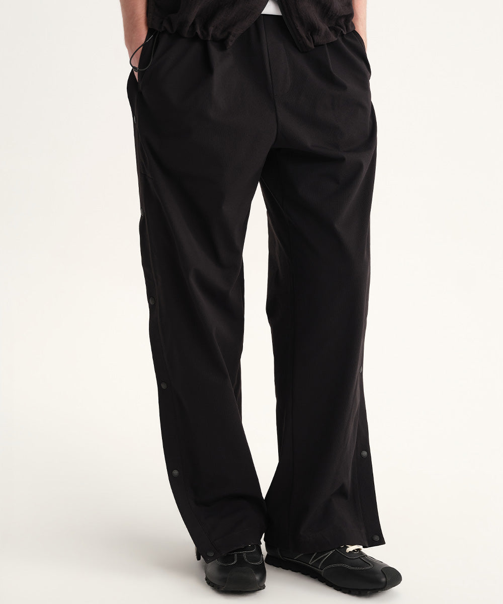 Side-Button Wide Pants