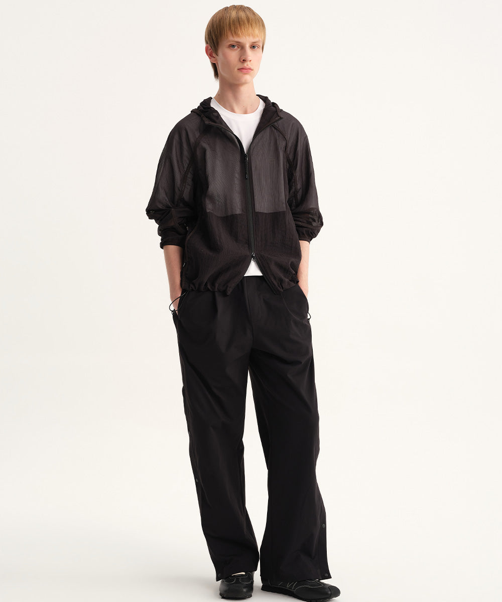 Side-Button Wide Pants