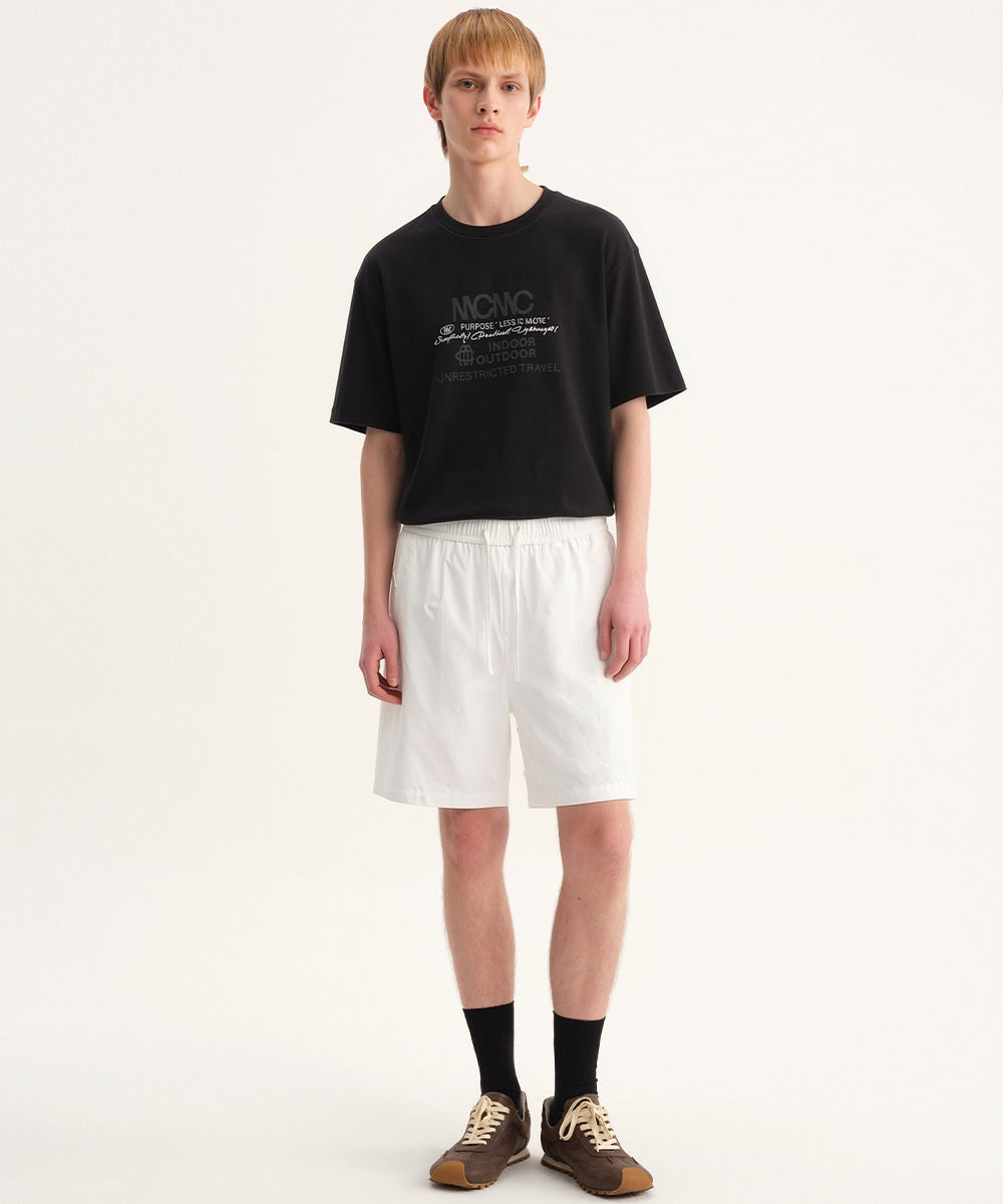 Polyester Wide-Fit Short Pants