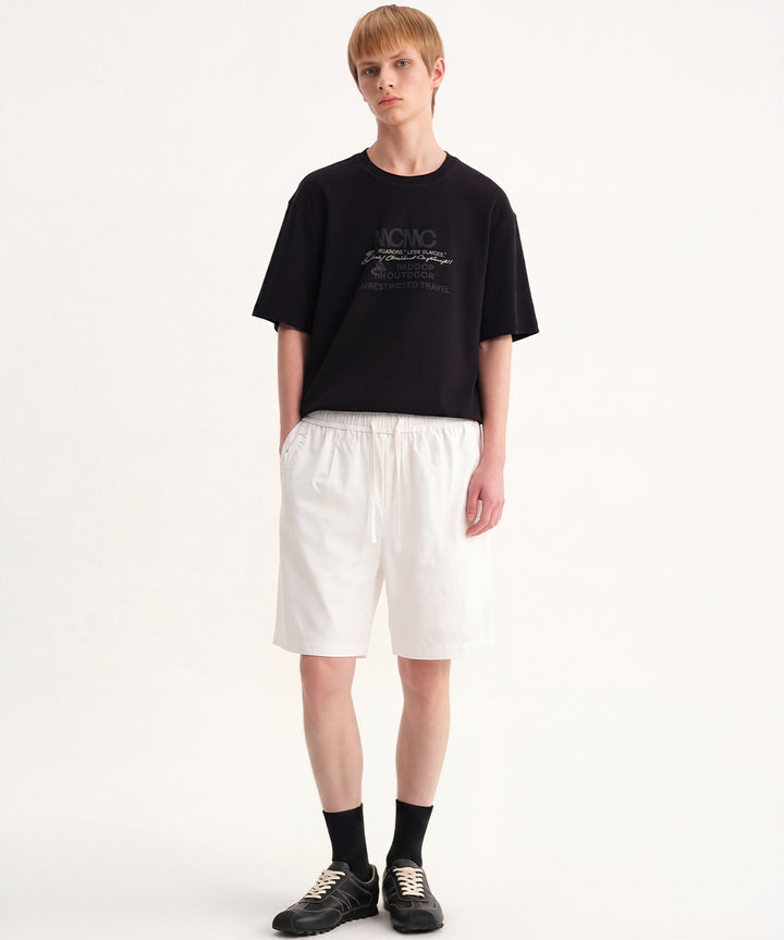 Polyester Wide-Fit Short Pants