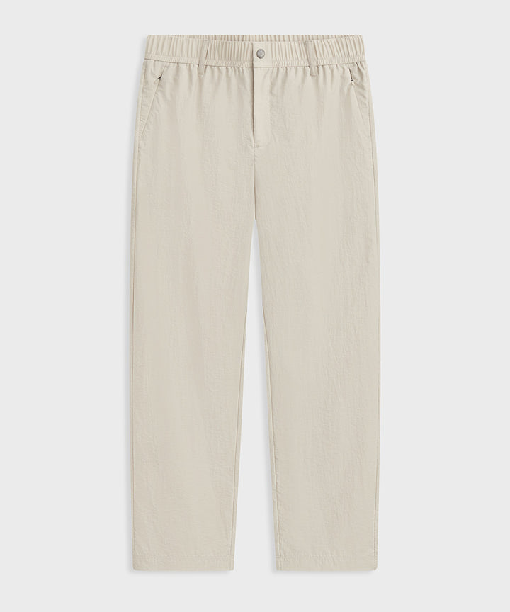 Washer-Finish Straight-Leg Pants