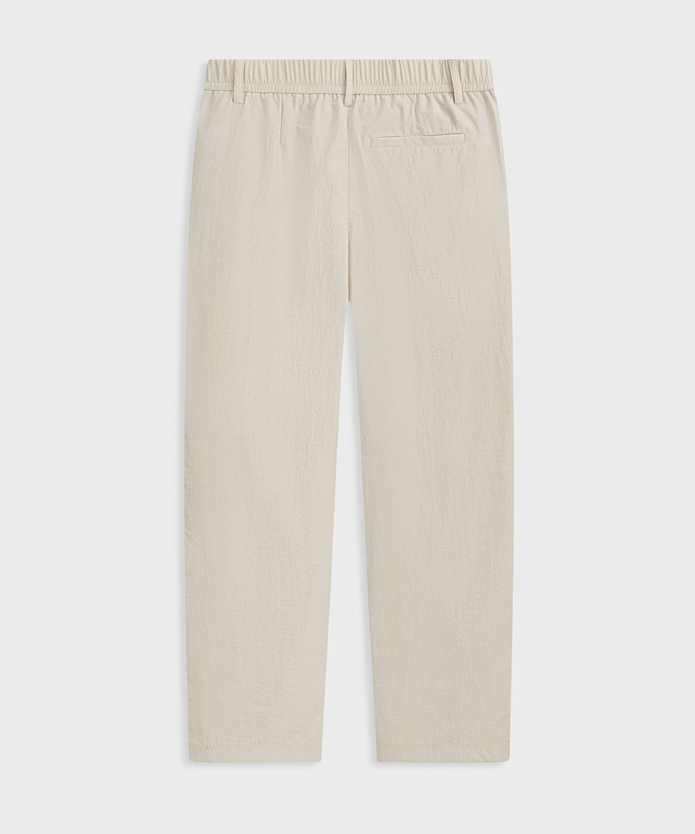 Washer-Finish Straight-Leg Pants