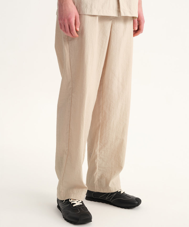 Washer-Finish Straight-Leg Pants