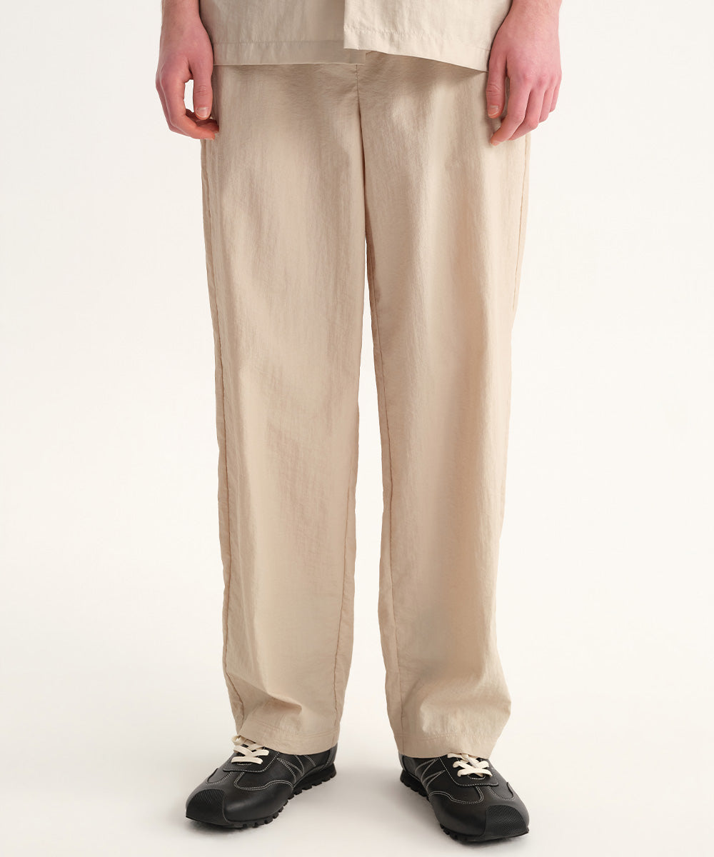 Washer-Finish Straight-Leg Pants