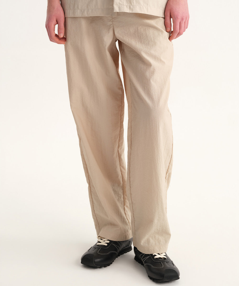 Washer-Finish Straight-Leg Pants