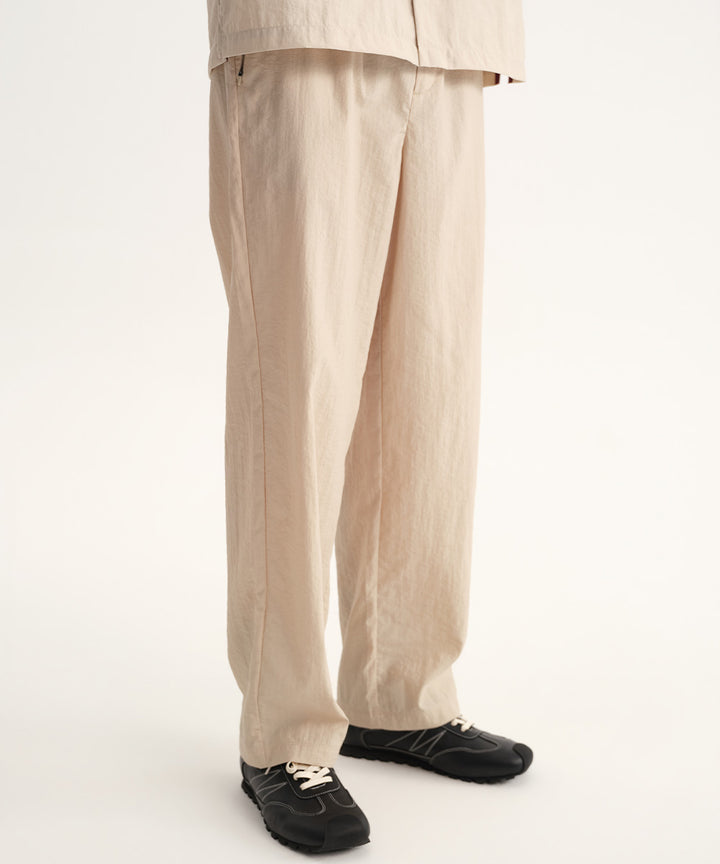 Washer-Finish Straight-Leg Pants