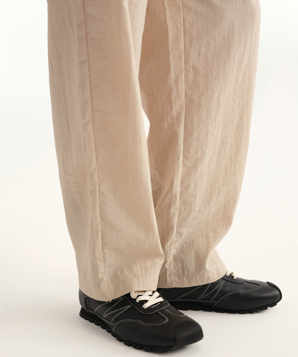 Washer-Finish Straight-Leg Pants