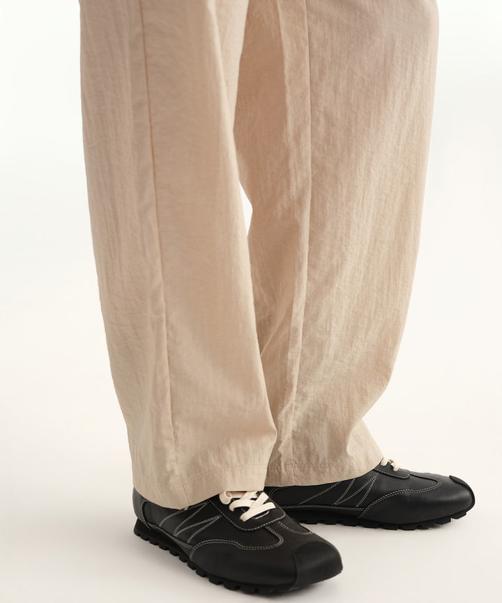 Washer-Finish Straight-Leg Pants
