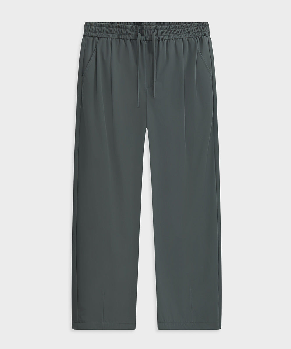 Elastic-Waist Tapered Pants