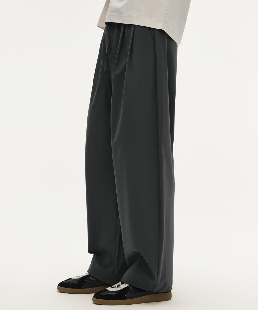 Elastic-Waist Tapered Pants