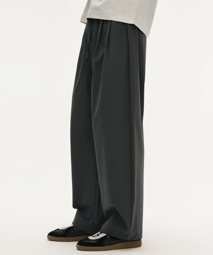 Elastic-Waist Tapered Pants