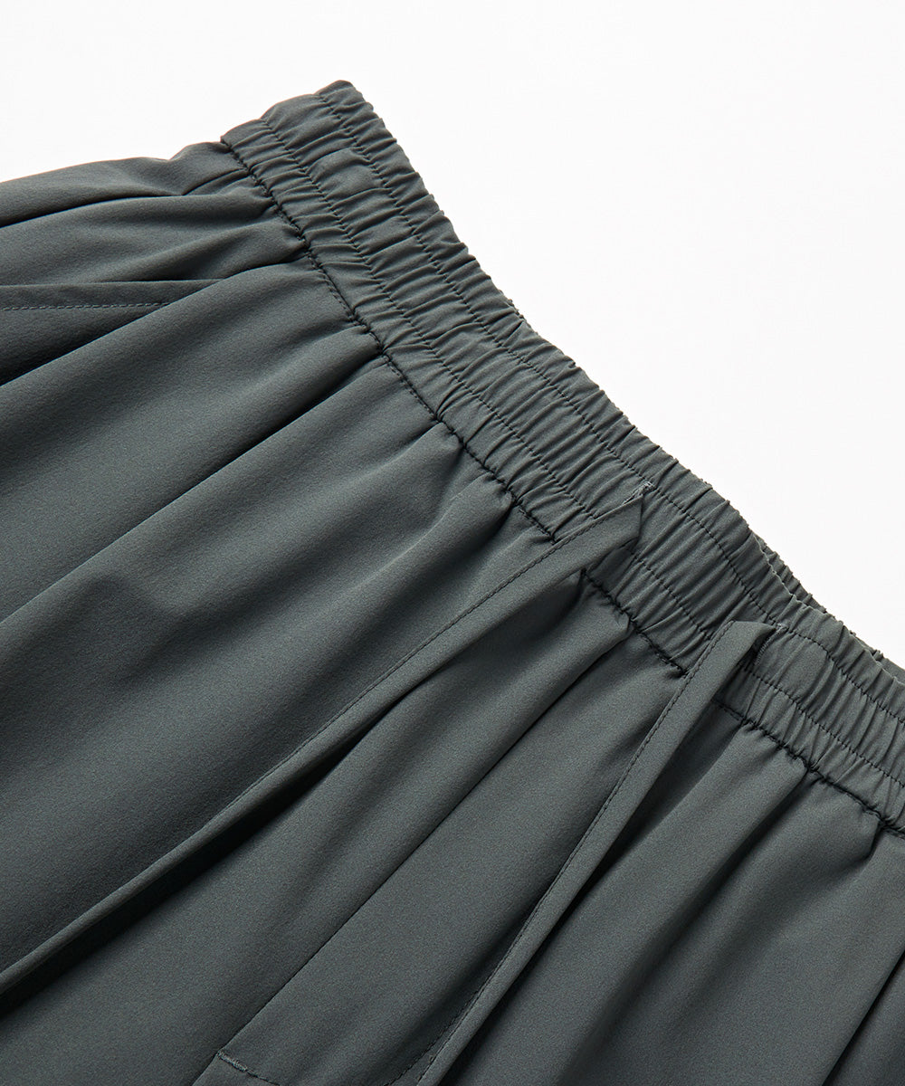 Elastic-Waist Tapered Pants