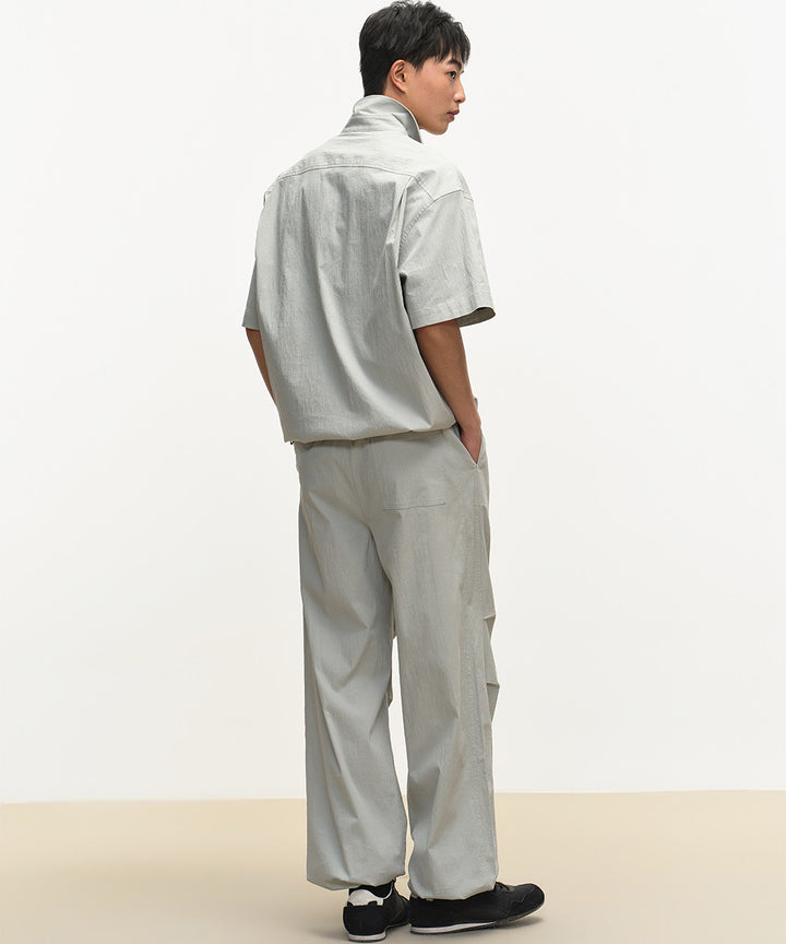 Elastic-Waist Wide-Fit Pants