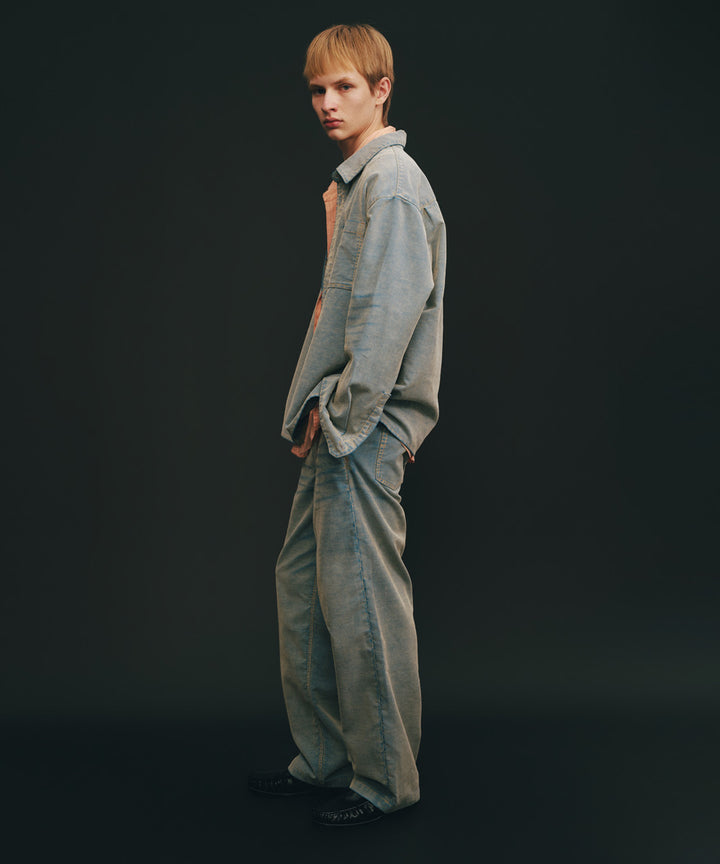 Washed Corduroy Straight-Leg Pants