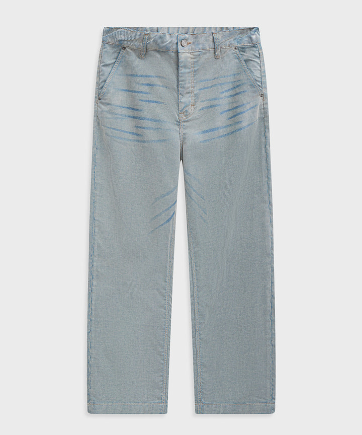 Washed Corduroy Straight-Leg Pants
