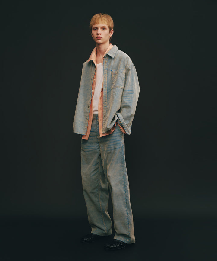 Washed Corduroy Straight-Leg Pants