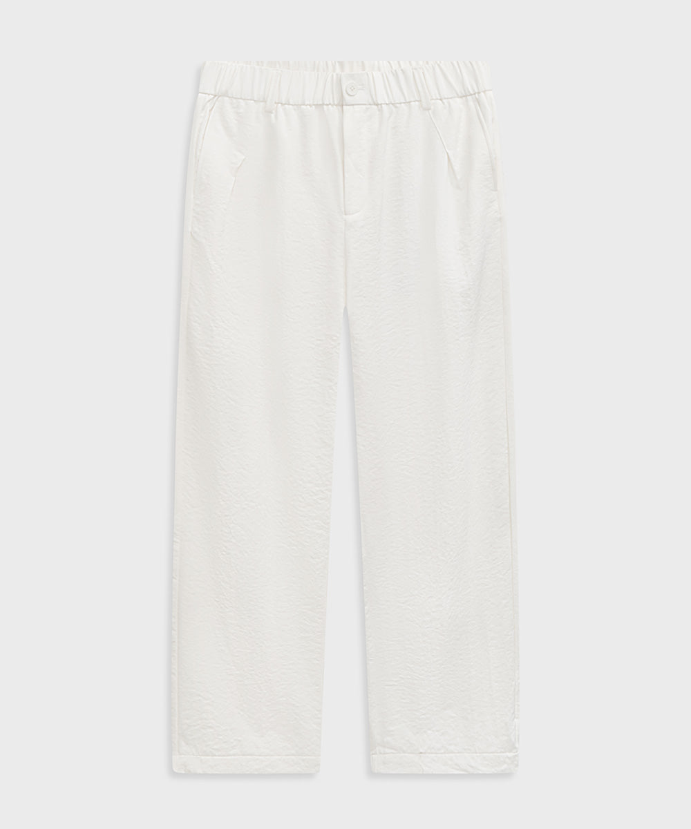 Elastic-Waist Tapered Pants