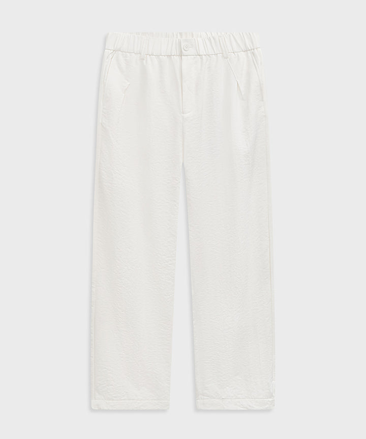 Elastic-Waist Tapered Pants