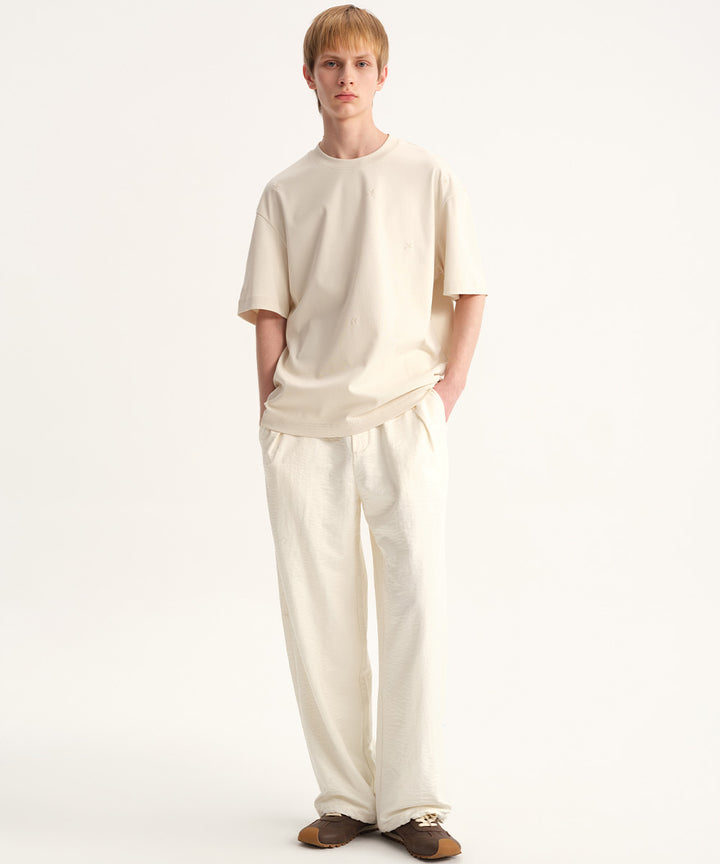 Elastic-Waist Tapered Pants