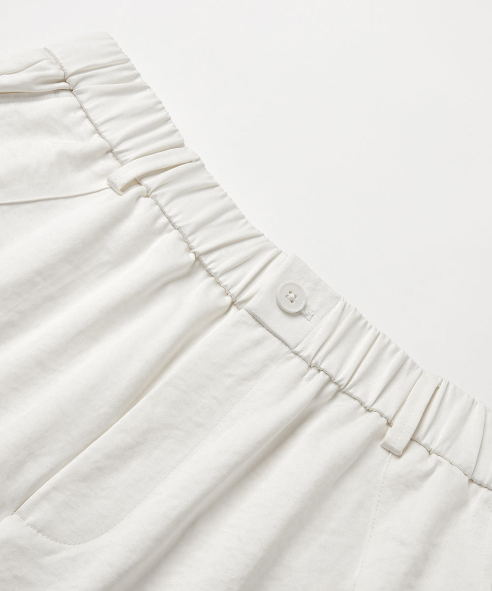 Elastic-Waist Tapered Pants