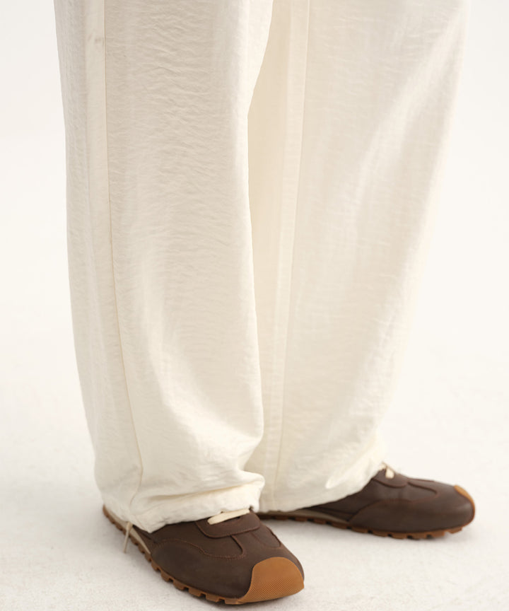 Elastic-Waist Tapered Pants