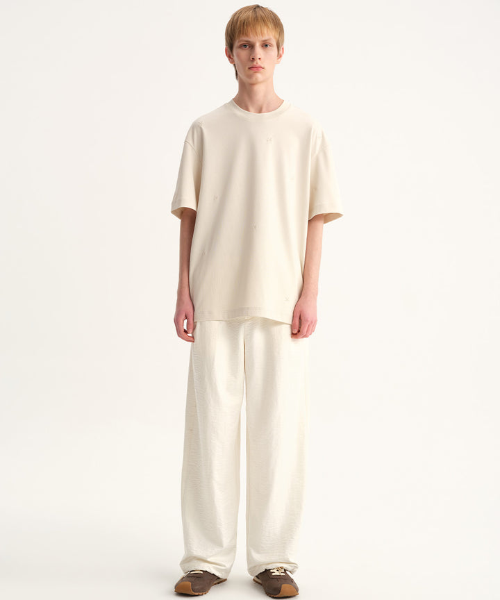 Elastic-Waist Tapered Pants