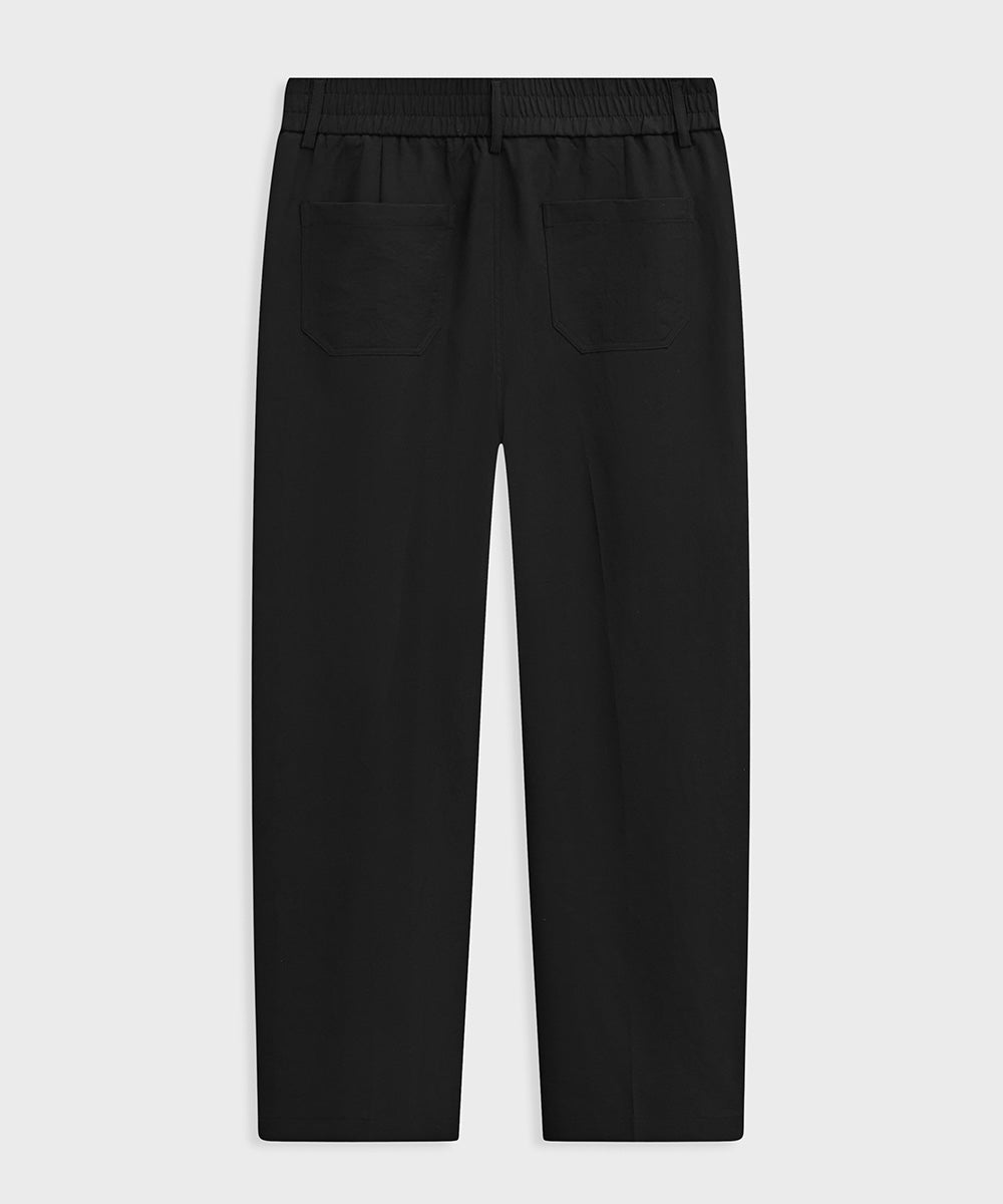 Elastic-waist suit slacks
