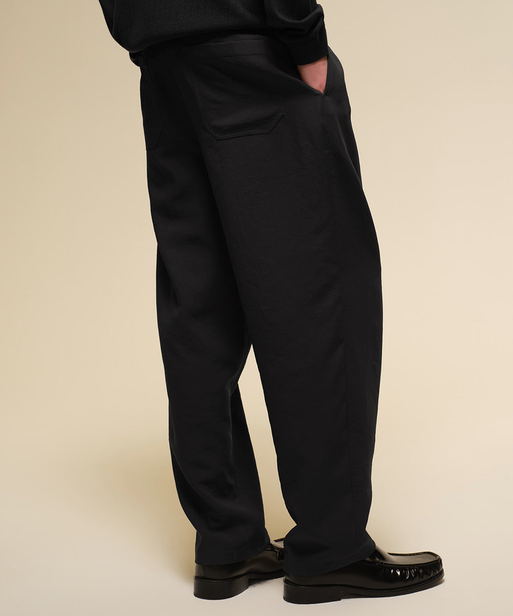 Elastic-waist suit slacks