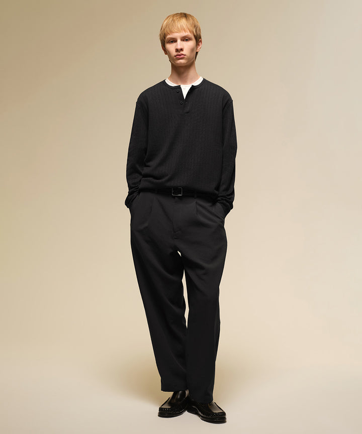 Elastic-waist suit slacks