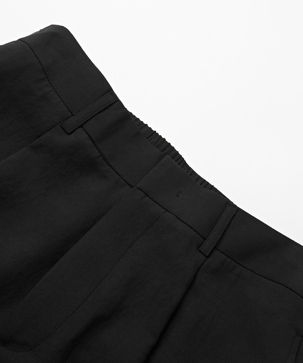 Elastic-waist suit slacks