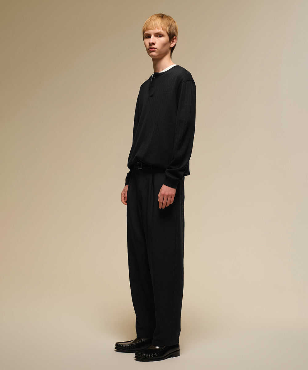 Elastic-waist suit slacks