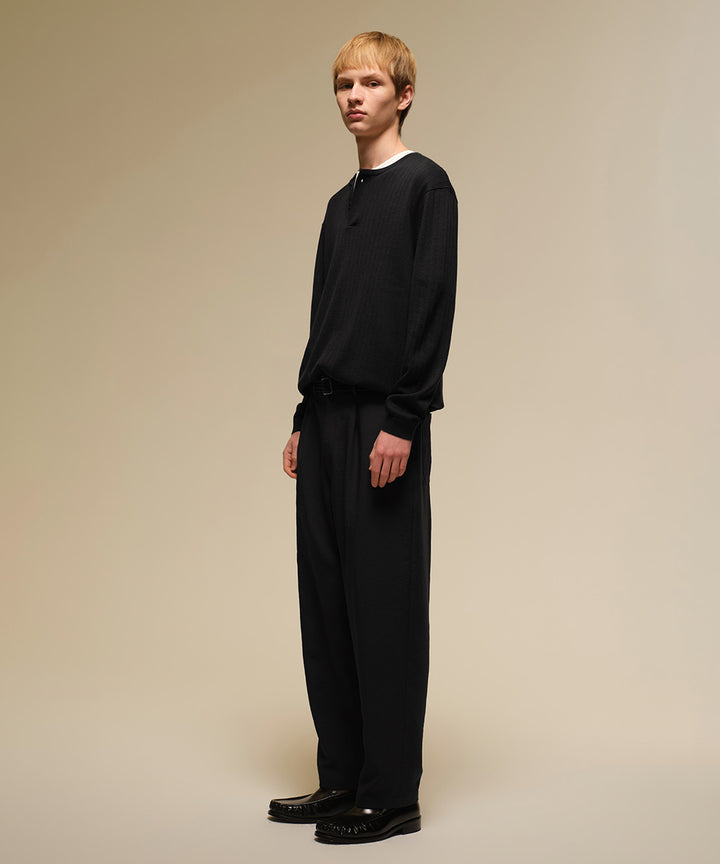 Elastic-waist suit slacks