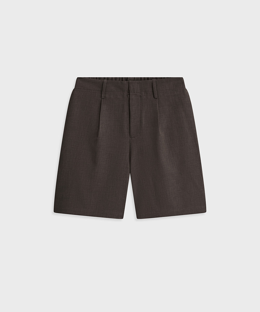 Beltless Woven Wide-Leg Shorts