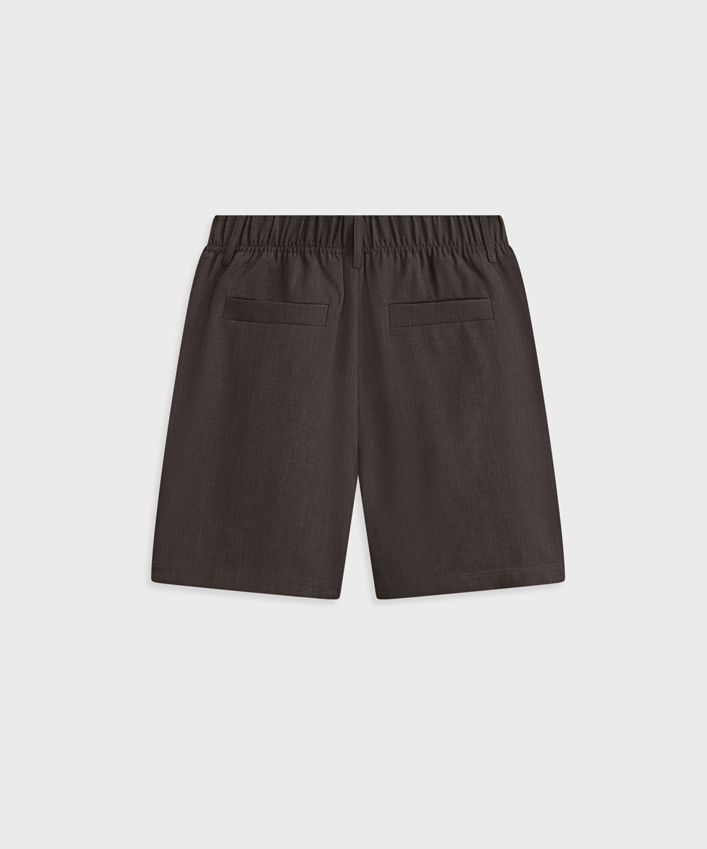 Beltless Woven Wide-Leg Shorts