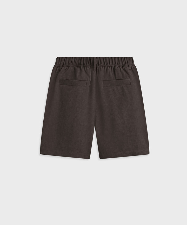 Beltless Woven Wide-Leg Shorts