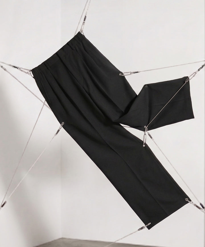 ELASTIC WAIST TUCK PANTS