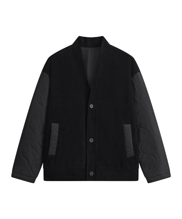 CORDUROY COLLARLESS JACKET