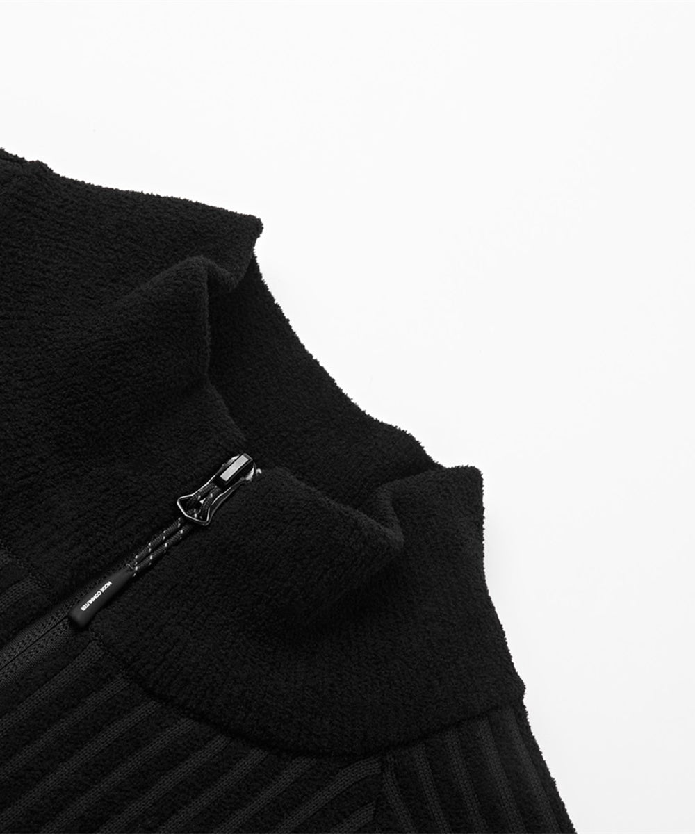 ZIP UP RIB KNIT