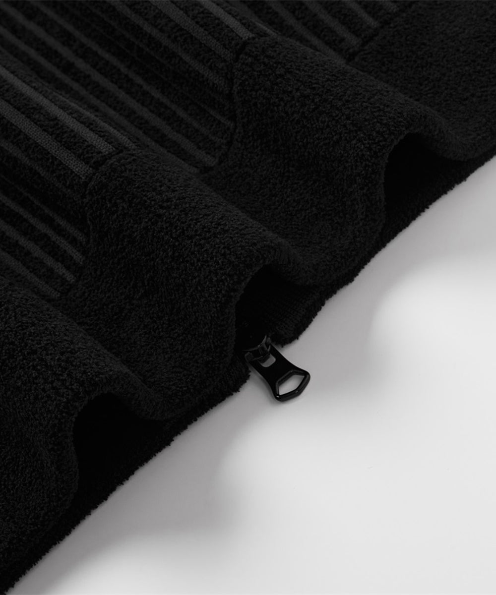 ZIP UP RIB KNIT