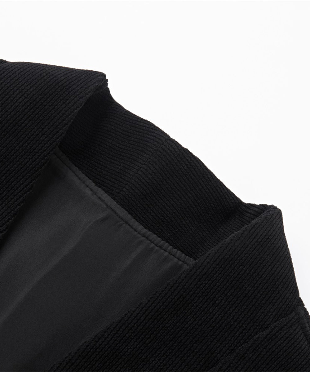 CORDUROY COLLARLESS JACKET
