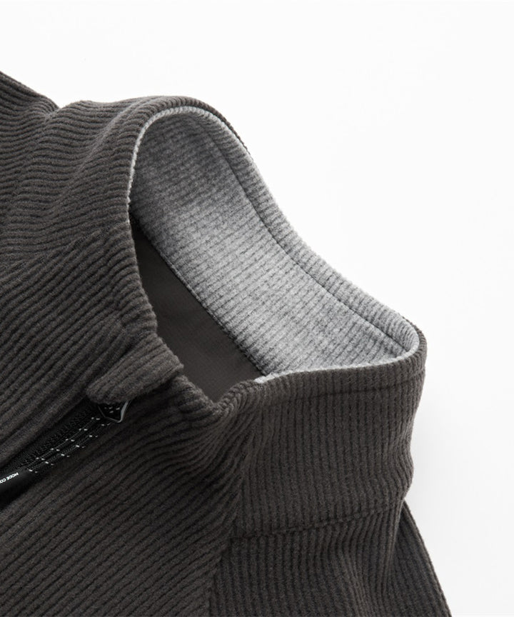CORDUROY JERSEY STAND ZIP UP