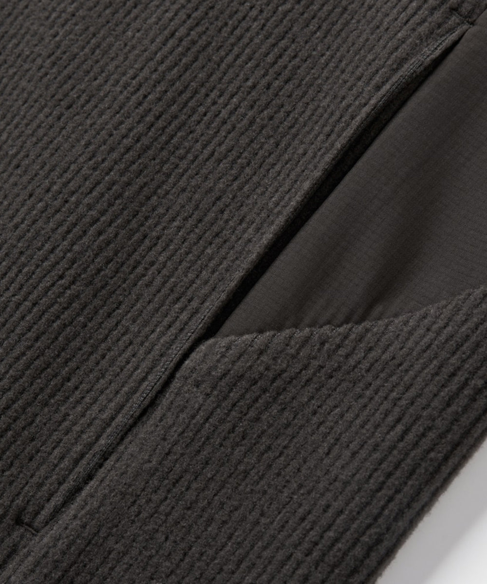 CORDUROY JERSEY STAND ZIP UP