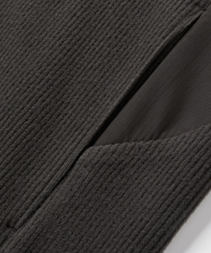 CORDUROY JERSEY STAND ZIP UP